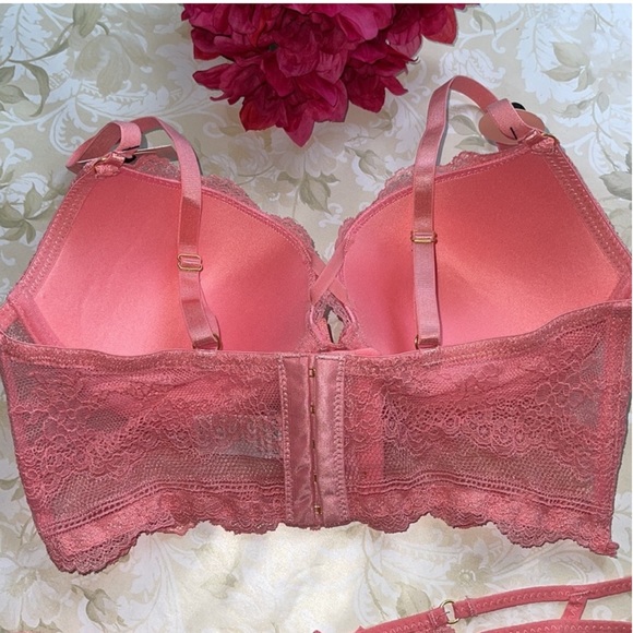 SPREE Intimates Lace Long Line Push Up Set Bra & Thong - Picture 8 of 14